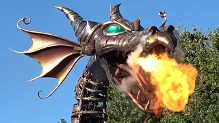 Disney Stars On Parade at Disneyland Paris 2018 During Halloween Festival, Maleficent Dragon w/ Fire