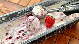 yogurt ice cream with berries /Frozen Yogurt  without an ice cream maker | fruity & creamy