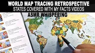 World Map Retrospective: How many countries I covered with my outline facts videos | ASMR geography