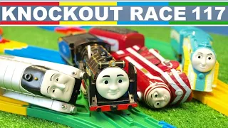 KNOCK-OUT RACE #117 Thomas & Friends Trackmaster and Plarail toy trains competition on Fenbo tracks