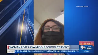 Woman poses as a middle school student