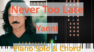 🎹Never Too Late, Solo & Chord, Yanni, Synthesia Piano