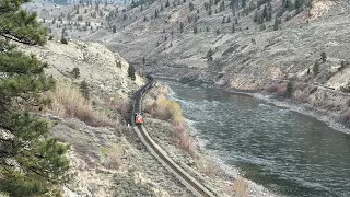 Long Coal Train, Big Canyon!!!! CN 773 Near Spences Bridge BC Canada 31MAR24 ES44AC 3823 Leading