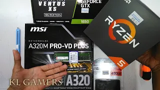 AMD Ryzen 5 2600 msi A320M PRO-VD PLUS msi VENTUS XS GEFORCE GTX 1650 OC Edition Gaming RIG 2019