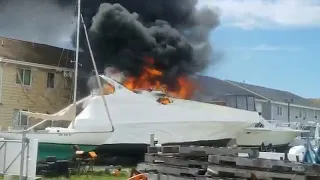 Wildwood Marina Boat Fire