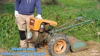 Messa in moto Goldoni 130 Super Special small tractor at work