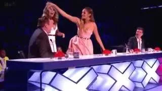 BGT Alesha Dixon pours water over David Walliams after miming jibe!