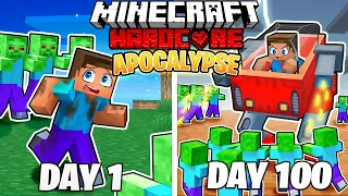 I Survived 100 DAYS in a ZOMBIE APOCALYPSE in HARDCORE Minecraft!