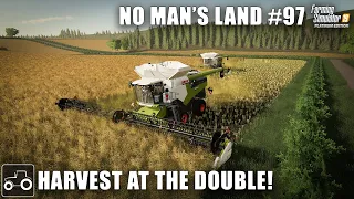 Harvesting Canola, Wheat & Baling Straw - No Man's Land #97 Farming Simulator 19 Timelapse