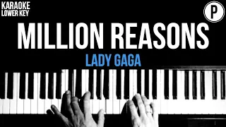 Lady Gaga - Million Reasons Karaoke LOWER KEY Acoustic Piano Instrumental Cover Lyrics