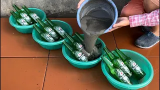 Creative Ways To Recycle Old Glass Bottle .Make Flower Pots /Decorating Your Garden