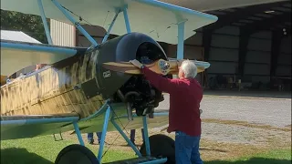 2023 09 30 hand starting a 100 year old Triplane