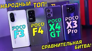 POCO F4 vs POCO X4 GT vs POCO F3 vs POCO X3 Pro. Сравнительная битва! Стоит ли обновляться?! [4К]