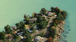 Incredible Realistic American Island Town in Cities Skylines!