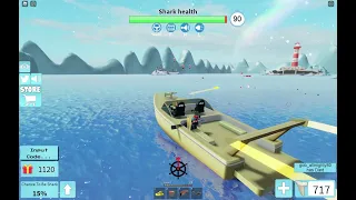 Trying the golden speed boat in Sharkbite!