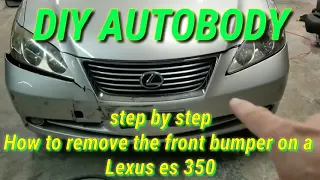 Step by step - how to remove front bumper on a Lexus es 350! DIY AUTOBODY, link to new bumper below