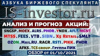 01/10/2021. Обзор, Анализ и Прогноз ТОП-30 Акций РФ. Причины падения Группы ПИК.