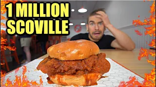 2 MINUTES TO FINISH?! DEATHLY GHOST PEPPER HOT CHICKEN SANDWICH CHALLENGE