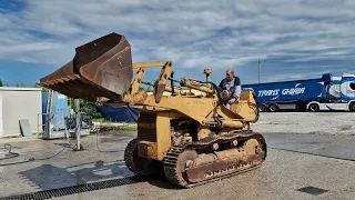 FINALMENTE RIMESSA IN MOTO PALA CINGOLATA D'EPOCA FIAT FL8 PRIMA DEL RESTAURO OLD ITALIAN BULDOZER