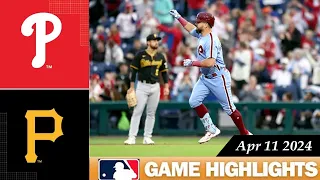 Philadelphia Phillies Vs. Pittsburgh Pirates GAME HIGHLIGHTS 04/11/2024 | 2024 MLB Season