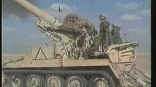 UK M110 Artilery in action Gulf War 1991