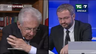 Mario Monti a Enrico Mentana: la devo lasciare devo passare ad un'altra trasmissione