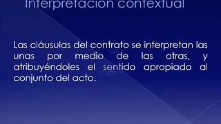 Interpretación. Reglas. Contratos. Código Civil y Comercial de la Nación.