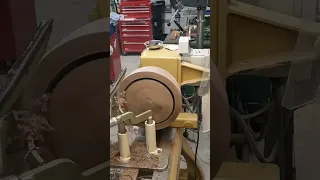 Woodturning 2 bowls from 1!  Coring out a walnut bowl.