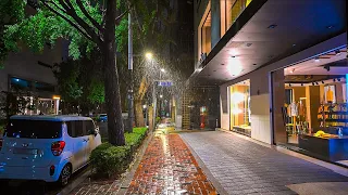 3AM Seoul Rainy Night Walk on Apgujeong Street | Rain Ambience 4K HDR
