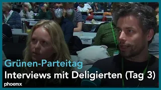 Interviews mit Delegierten auf dem Grünen-Parteitag am 16.10.22