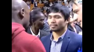 Pacquiao Mayweather in Miami Heat Game