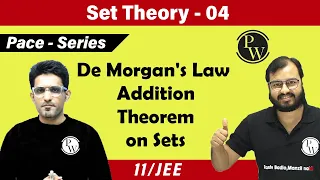 Set Theory 04 | De Morgan's Law  | AdditionTheorem on Sets |  Class 11 | CBSE | JEE