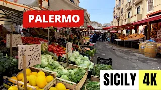 SICILY, ITALY 🇮🇹 [4K] Palermo — Ballaro Market — Walking Tour