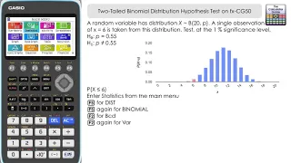 Two Tailed Binomial Hypothesis Test on fx-CG50 - Casio Calculator