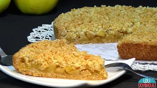 TARTA CRUJIENTE DE MANZANA – APPLE CRUMBLE PIE. Recetas paso a paso, tutorial. Loli Domínguez