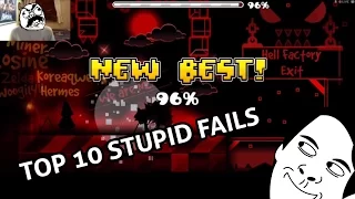 TOP 10 STUPID FAILS IN EXTREME/INSANE DEMONS | GEOMETRY DASH | PART #3