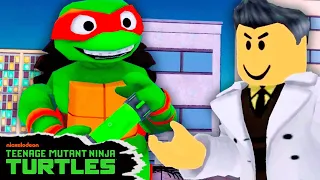 Roblox Ninja Turtles Fight An EVIL Monkey in a Video Game! 🐒 | "Monkey Brains" Recreation | TMNT