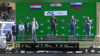 Indian anthem🇮🇳,Jehan daruvala wins F2 race