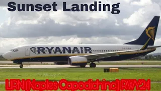 B737-800 Ryanair landing on Naples Capodichino Rwy 24 (LIRN)