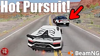 BeamNG.Drive: Aventador SVJ High Speed Chase on UTAH HIGHWAY!! Supercar Mods!