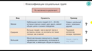 3.2 Социальные группы. Молодежь