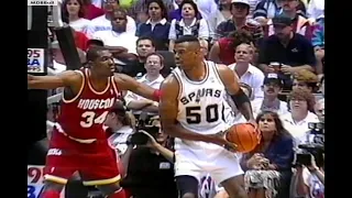 NBA On NBC - Hakeem Olajuwon Battles David Robinson In SA! 1995 WCF G5