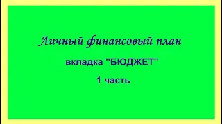 1 ч. Создаем вкладку БЮДЖЕТ для семейного бюджета в Excel