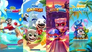 My Talking Hank islands vs Talking Tom Gold Run vs Talking Tom Hero Dash vs Talking Tom Sky Run