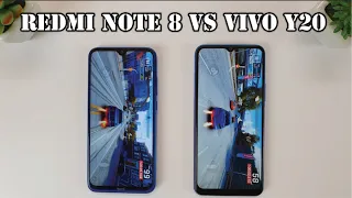 Vivo Y20 vs Redmi Note 8 | Fingerprint, Video test Display, Speedtest, Camera Comparison