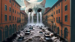 Poor Cat Crying Badly till the cars was drowned 🙀 🚙 HD 1080p