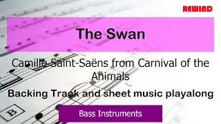 The Swan Camille Saint-Saëns Cello Bass Backing Track and Sheet Music