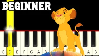 Can you feel the love tonight (Lion King) Very Easy and Slow Piano tutorial - Only White Keys