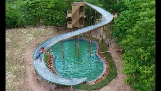 Build Most Awesome Twisty Turvy Water Slide House Around Underground Swimming Pool