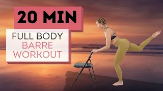 20 min BARRE WORKOUT // At Home Full Body Sculpt and Sweat (with weights)